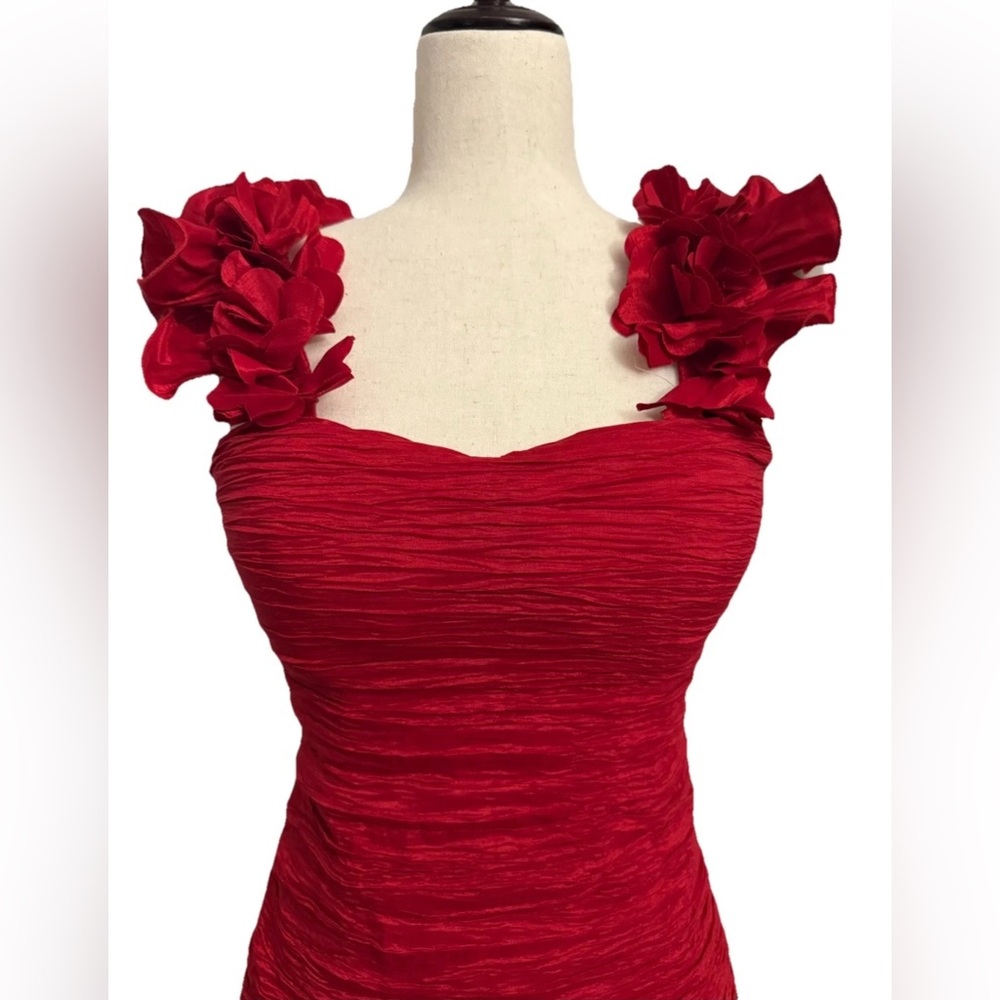 Romeo And Juliet Couture Red Dress Bodycon Ruched Size Small